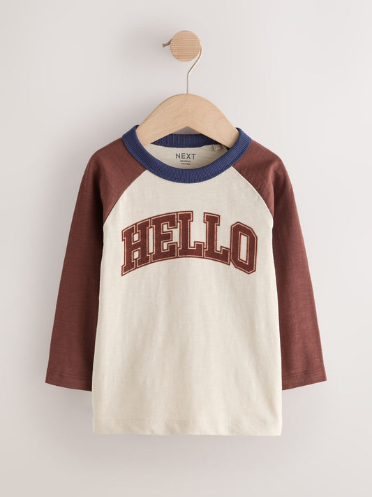 Dsiney Kidz - Red/Grey Varsity Long Sleeve Raglan T-Shirts 3 Pack (3mths-7yrs) image 2