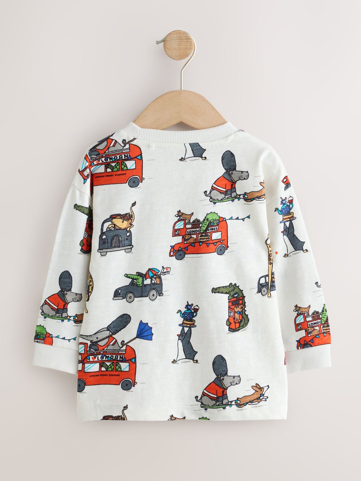 Dsiney Kidz - Navy/Red London Long Sleeve Applique T-Shirts 3 Pack (3mths-7yrs) image 5