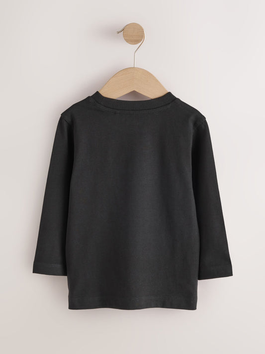 Dsiney Kidz - Black Long Sleeve Plain T-Shirt (3mths-7yrs) image 2