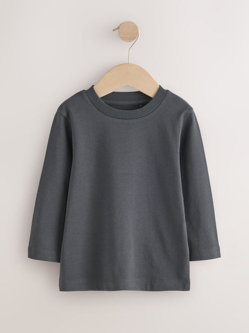 Dsiney Kidz - Charcoal Grey Long Sleeve Plain T-Shirt (3mths-7yrs) image 1