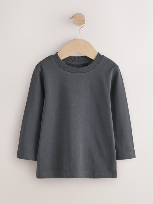 Dsiney Kidz - Charcoal Grey Long Sleeve Plain T-Shirt (3mths-7yrs) image 1