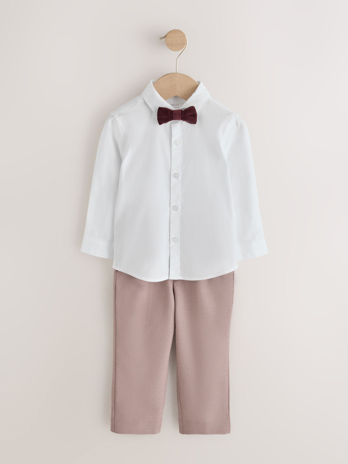 Dsiney Kidz - Brown Blazer, Shirt & Trouser Set Blazer Shirt Trousers and Bow Tie Set (3mths-12yrs) image 2