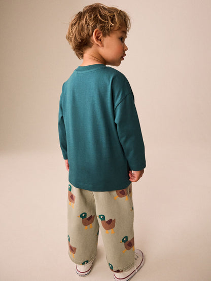 Dsiney Kidz - Green Daddys Best Buddy Slogan Long Sleeve Small Graphic Printed T-Shirt (3mths-7yrs) image 3