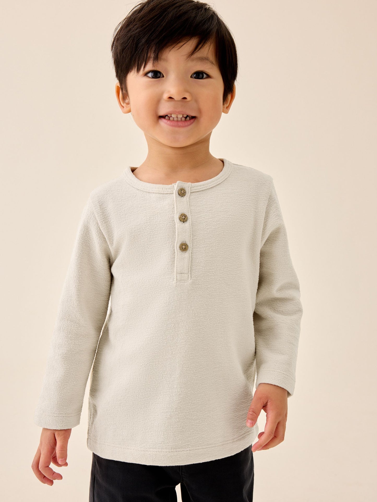 Dsiney Kidz - Neutral Long Sleeve Henley Neck T-Shirt (3mths-7yrs) image 1