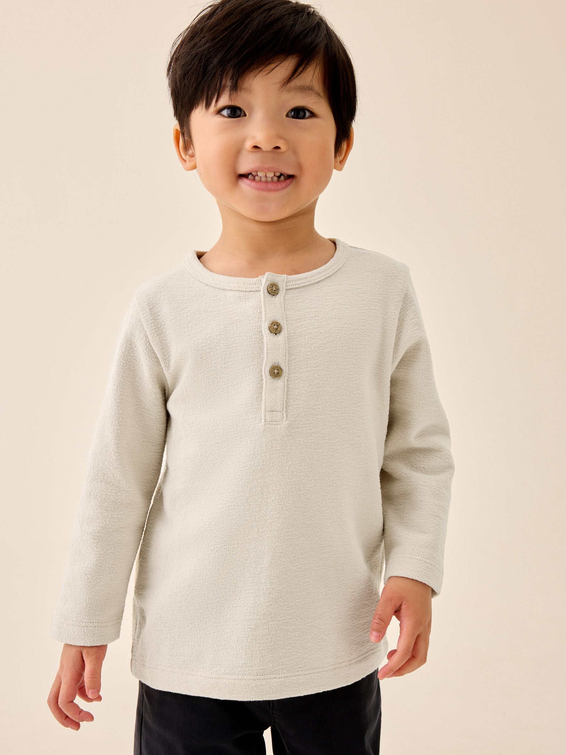 Dsiney Kidz - Neutral Long Sleeve Henley Neck T-Shirt (3mths-7yrs) image 1