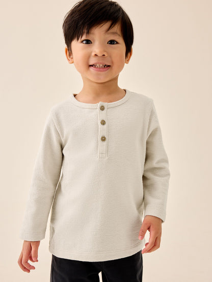 Dsiney Kidz - Neutral Long Sleeve Henley Neck T-Shirt (3mths-7yrs) image 1