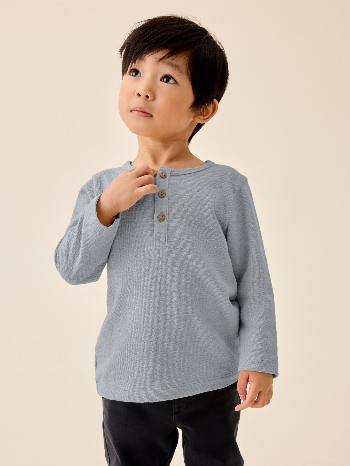 Dsiney Kidz - Light Blue Long Sleeve Henley Neck T-Shirt (3mths-7yrs) image 1