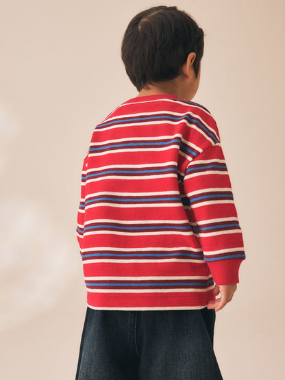 Red/White Textured Long Sleeve Stripe T-Shirt (3mths-7yrs) image 3