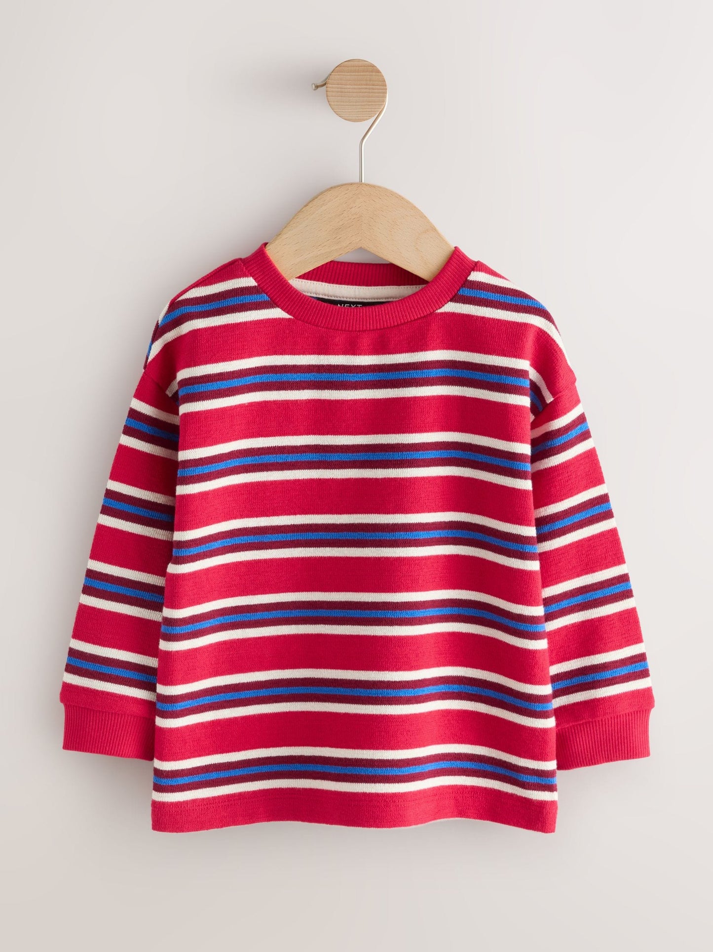 Red/White Textured Long Sleeve Stripe T-Shirt (3mths-7yrs) image 5