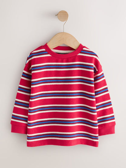 Red/White Textured Long Sleeve Stripe T-Shirt (3mths-7yrs) image 5