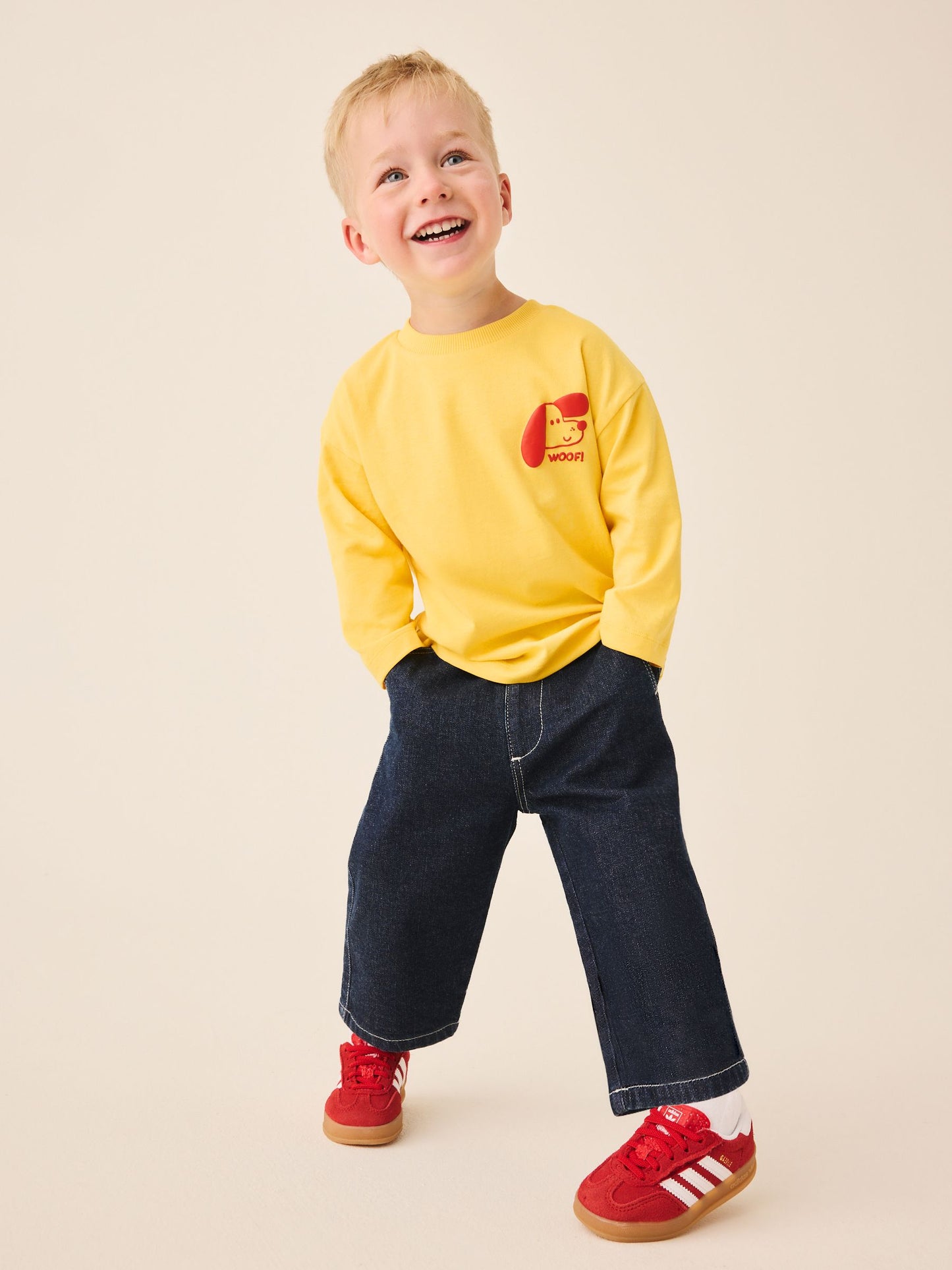 Yellow Dog Long Sleeve Small Graphic Printed T-Shirt (3mths-7yrs) image 2