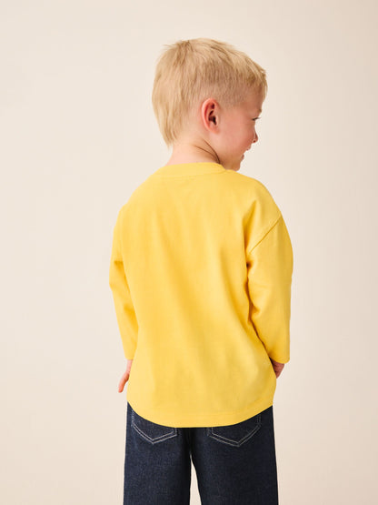 Yellow Dog Long Sleeve Small Graphic Printed T-Shirt (3mths-7yrs) image 3