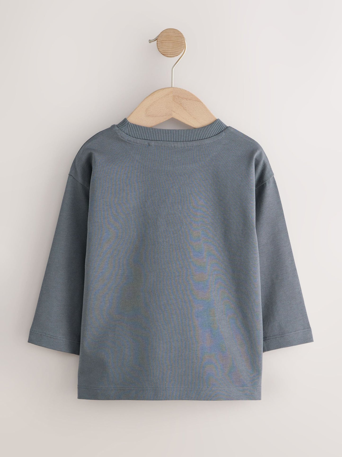 Charcoal Grey Smile Long Sleeve Small Graphic Printed T-Shirt (3mths-7yrs) image 5