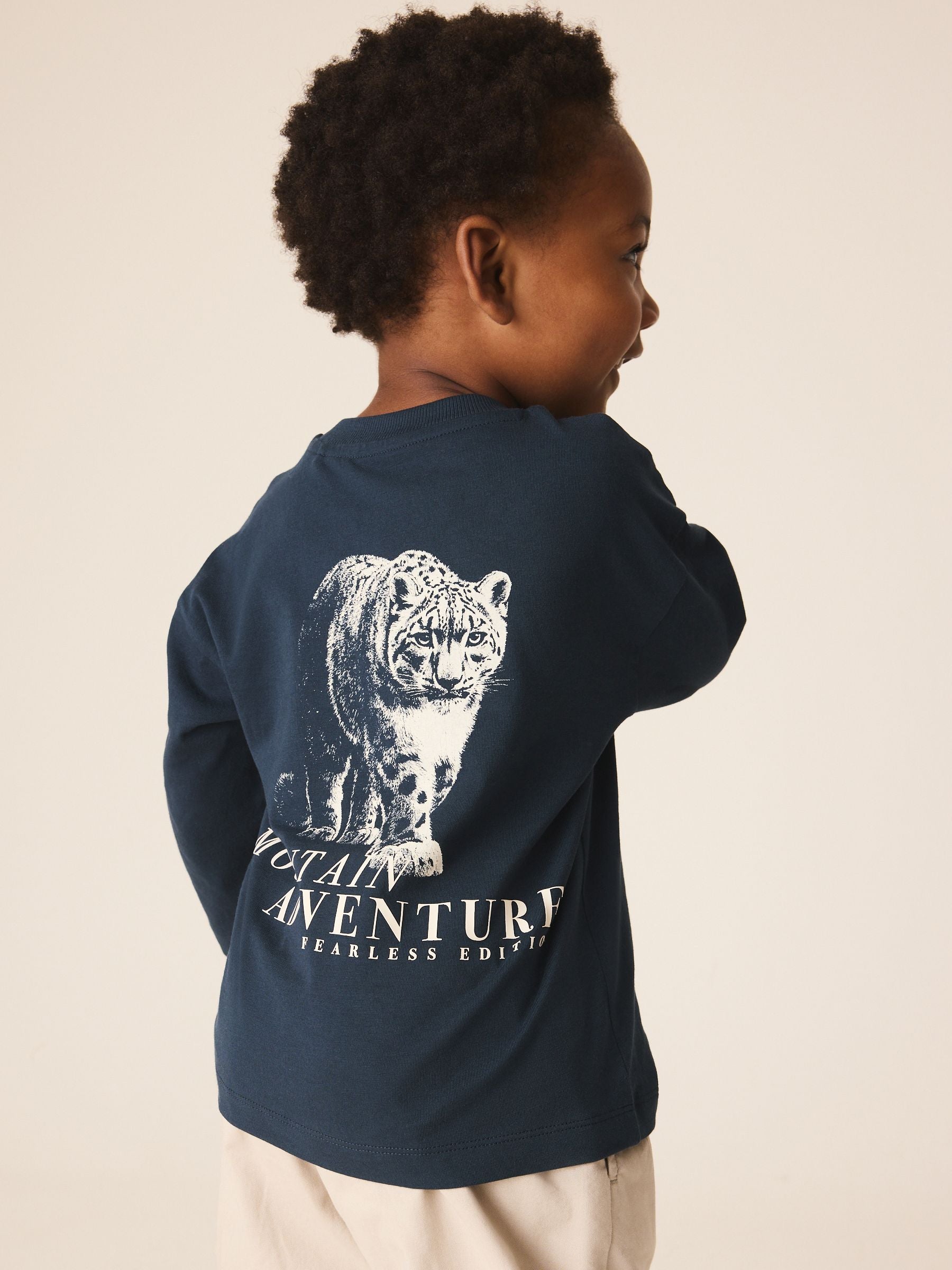 Dsiney Kidz - Navy Tiger Long Sleeve Back Graphic T-Shirt (3mths-10yrs) image 3