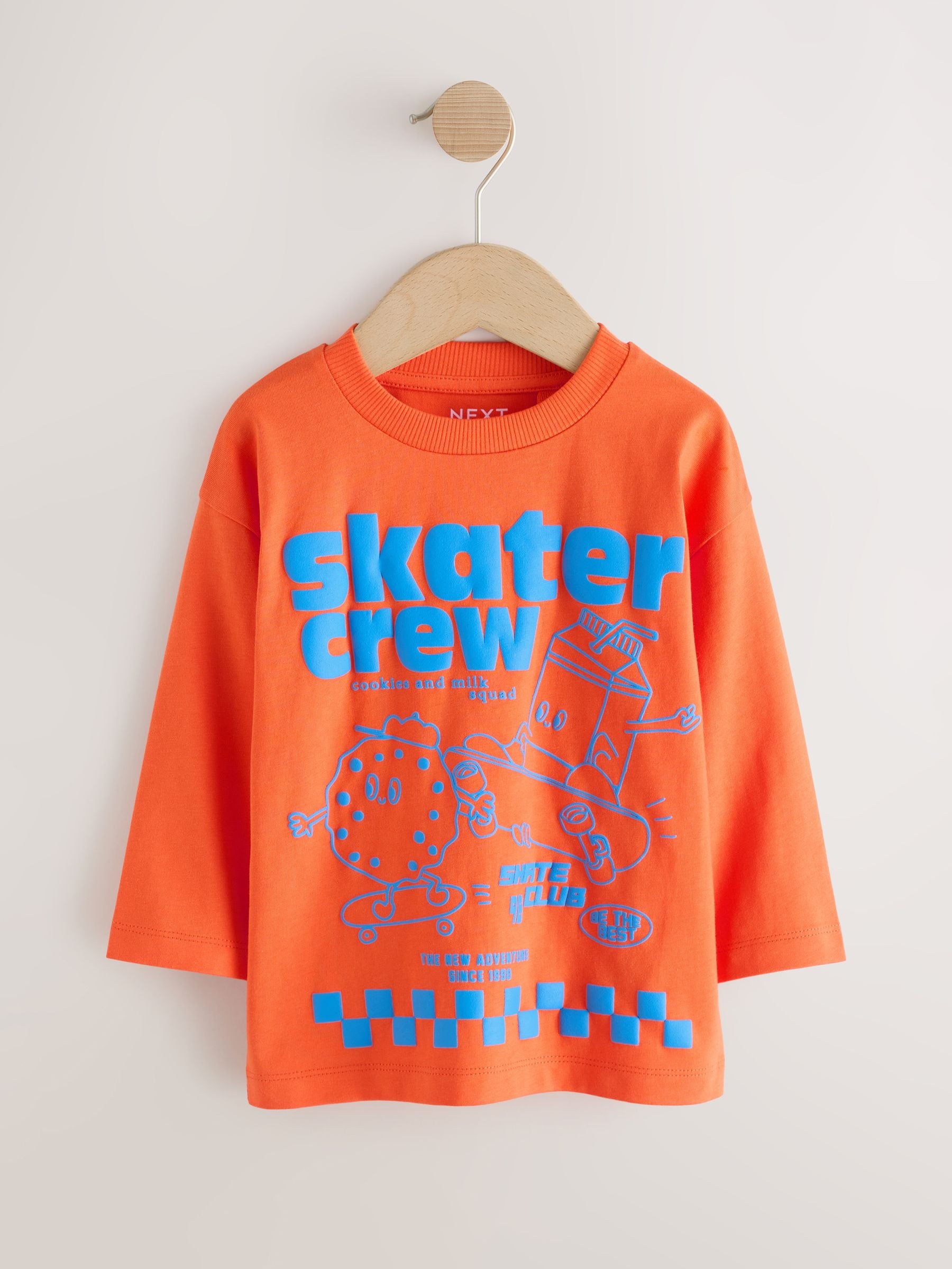 Dsiney Kidz - Orange Skater Crew Long Sleeve Graphic T-Shirt (3mths-7yrs) image 4