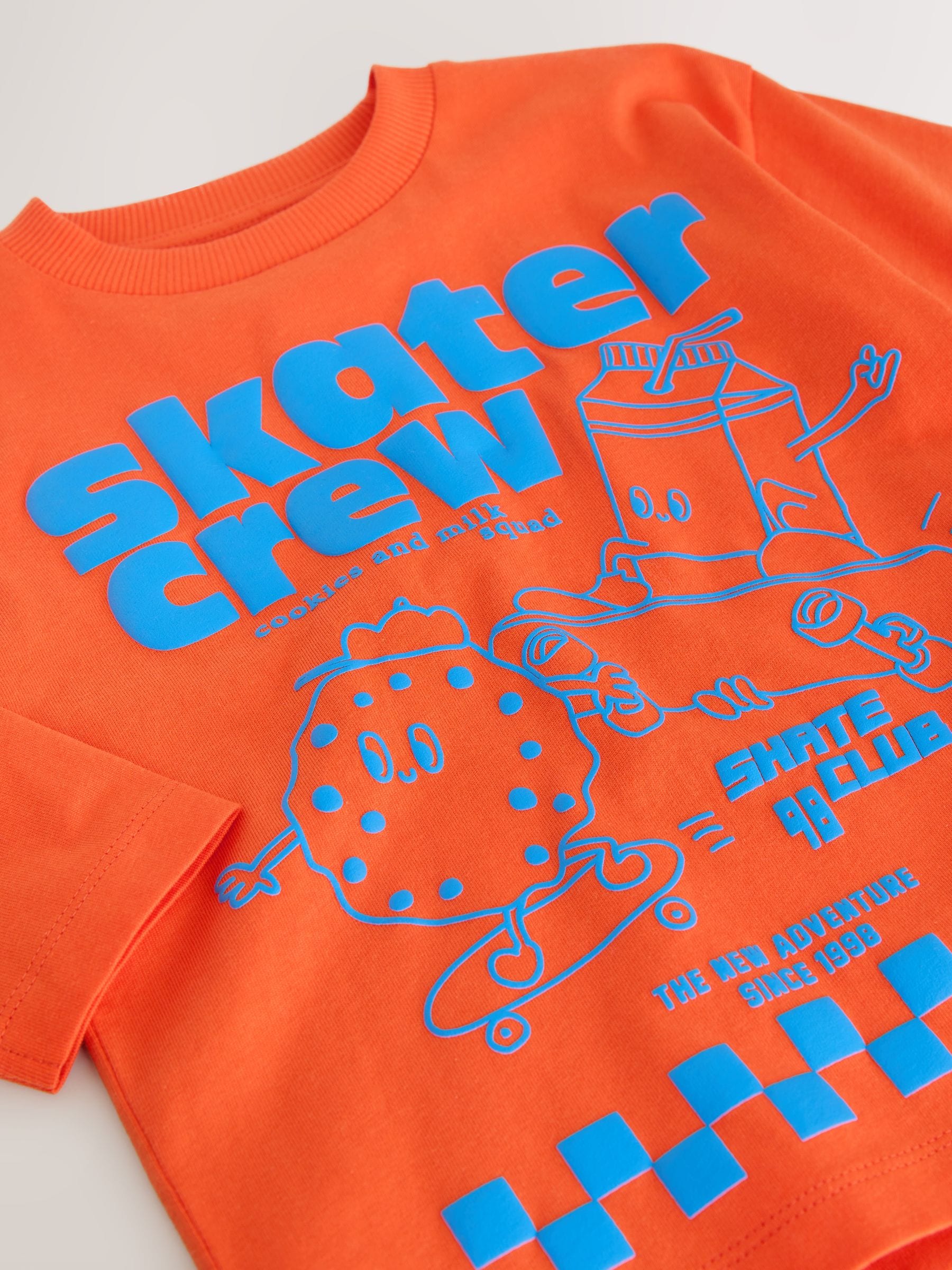 Dsiney Kidz - Orange Skater Crew Long Sleeve Graphic T-Shirt (3mths-7yrs) image 7