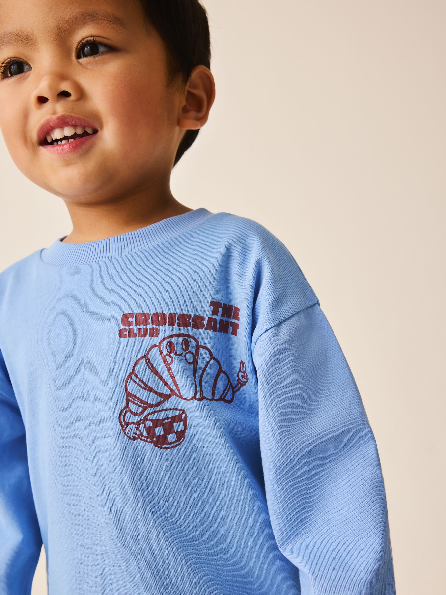 Dsiney Kidz - Blue Croissant Club Long Sleeve Back Graphic T-Shirt (3mths-10yrs) image 3