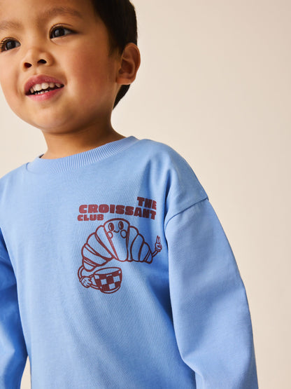 Dsiney Kidz - Blue Croissant Club Long Sleeve Back Graphic T-Shirt (3mths-10yrs) image 3
