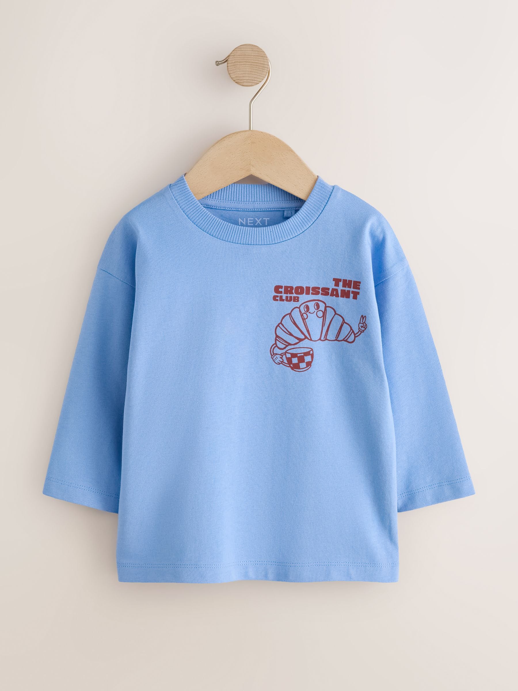 Dsiney Kidz - Blue Croissant Club Long Sleeve Back Graphic T-Shirt (3mths-10yrs) image 4