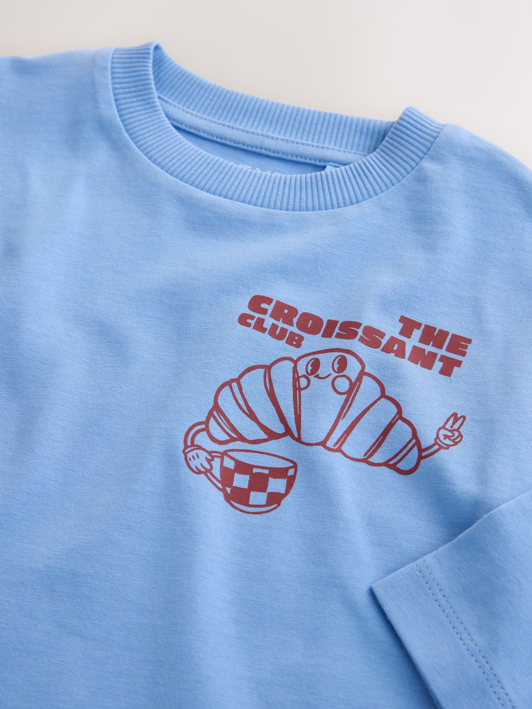 Dsiney Kidz - Blue Croissant Club Long Sleeve Back Graphic T-Shirt (3mths-10yrs) image 7