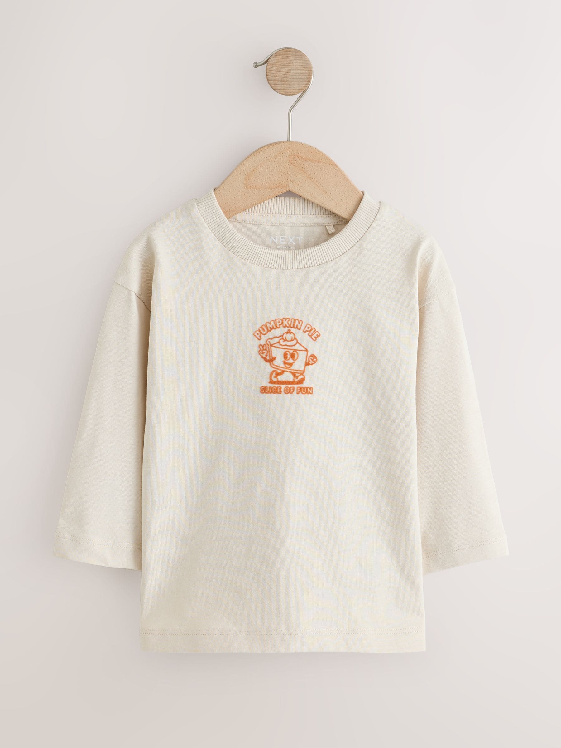 Dsiney Kidz - Cream Pumpkin Pie Long Sleeve Back Graphic T-Shirt (3mths-10yrs) image 4