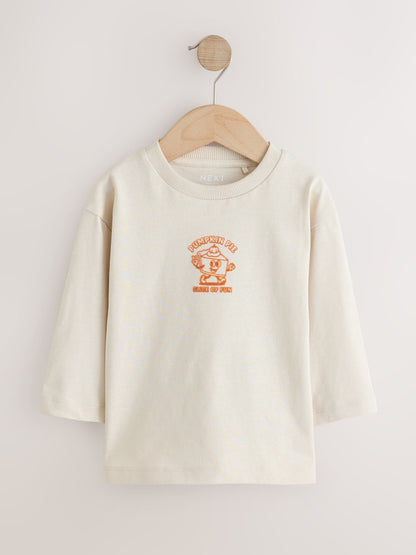 Dsiney Kidz - Cream Pumpkin Pie Long Sleeve Back Graphic T-Shirt (3mths-10yrs) image 4