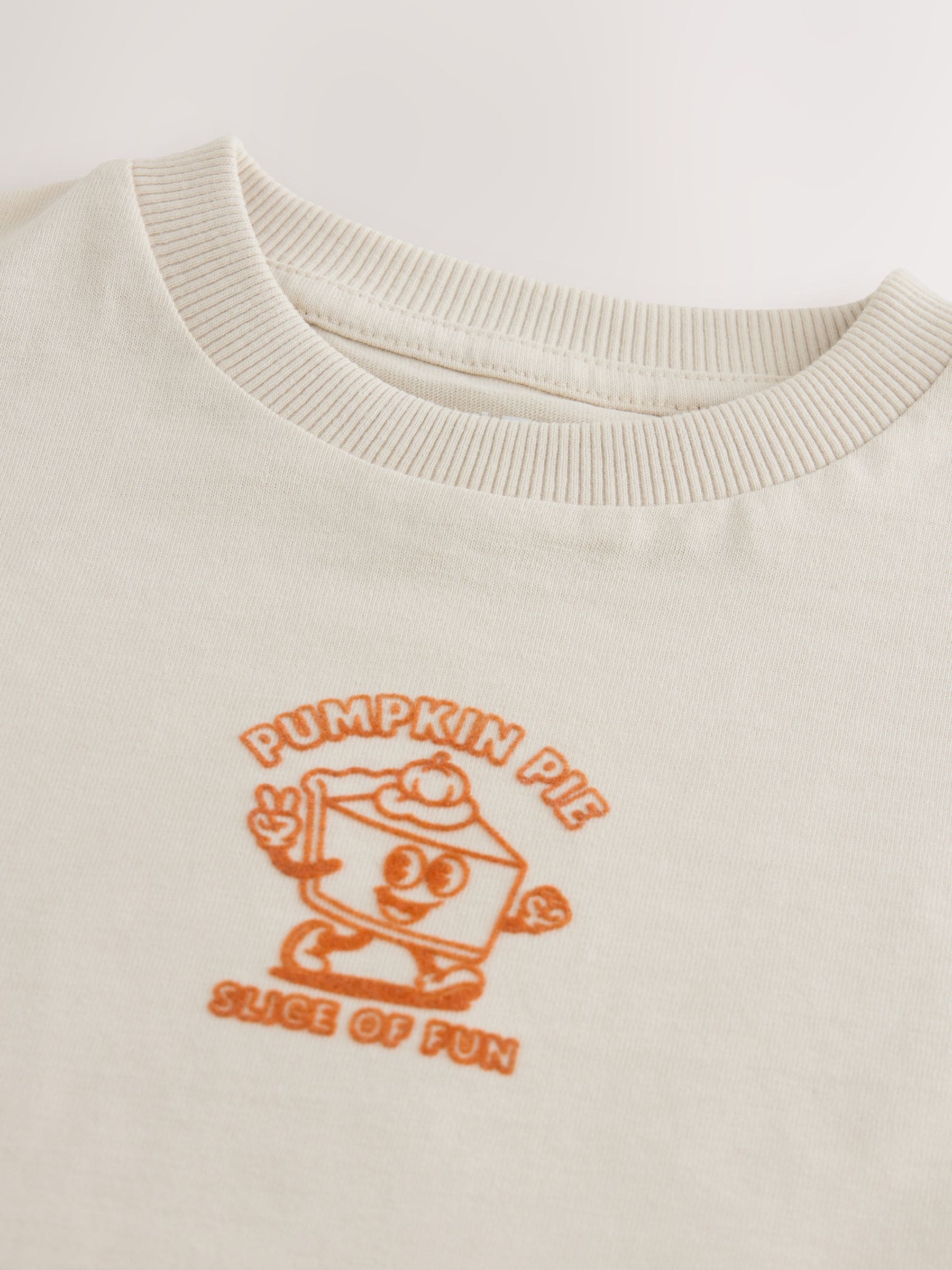 Dsiney Kidz - Cream Pumpkin Pie Long Sleeve Back Graphic T-Shirt (3mths-10yrs) image 6