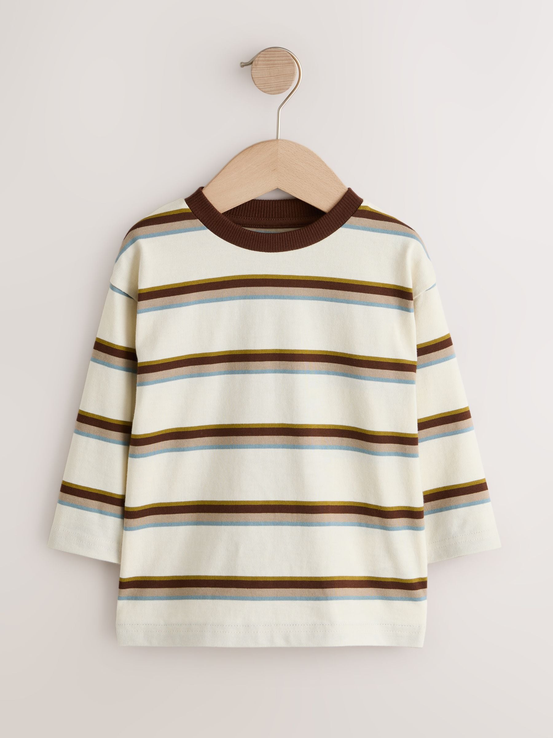 Dsiney Kidz - Brown/Ecru Long Sleeve Stripe T-Shirt (3mths-7yrs) image 5