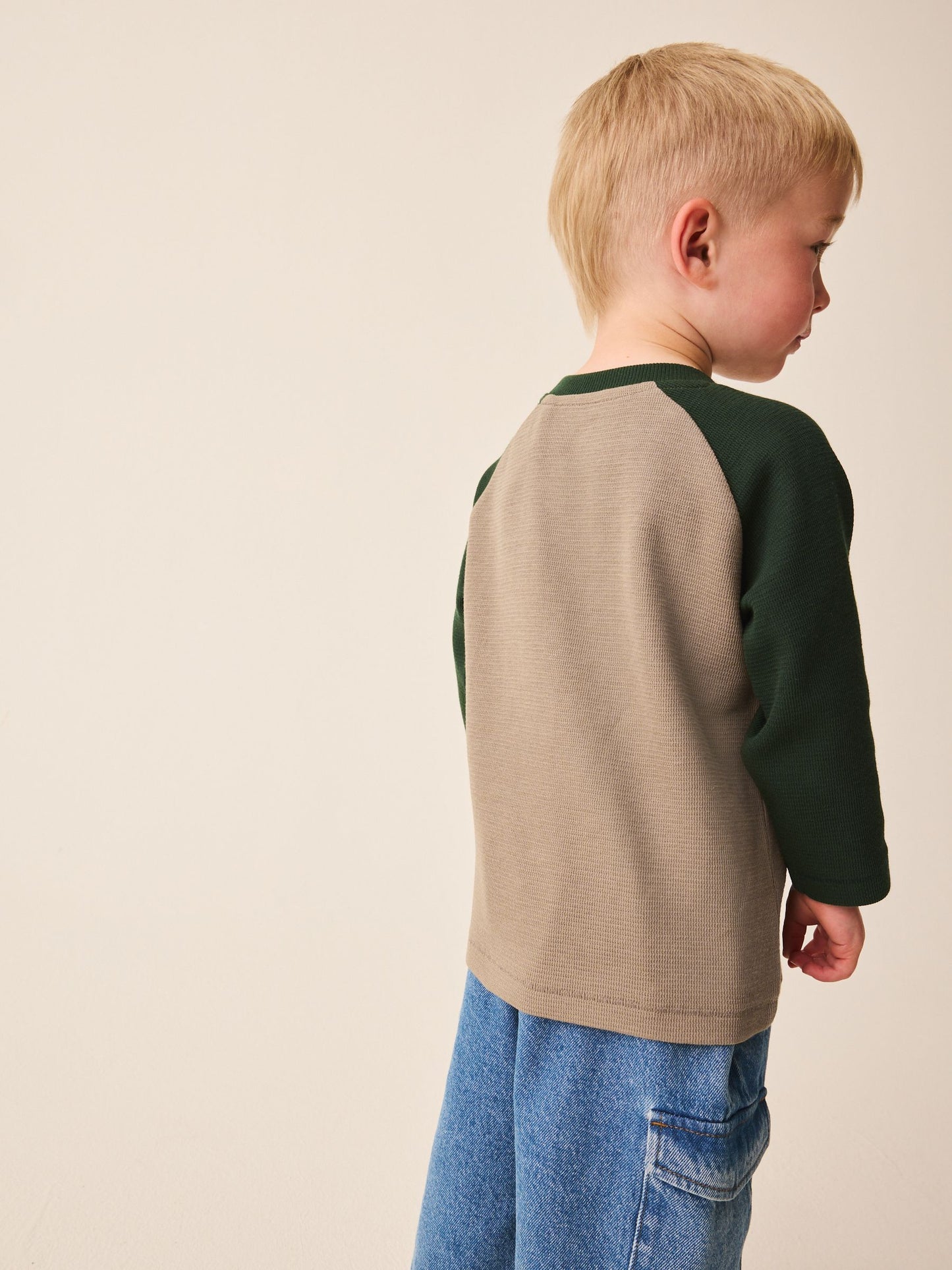 Dsiney Kidz - Brown/Khaki Cool Vibes Raglan Textured Long Sleeve Graphic T-Shirt (3mths-7yrs) image 3