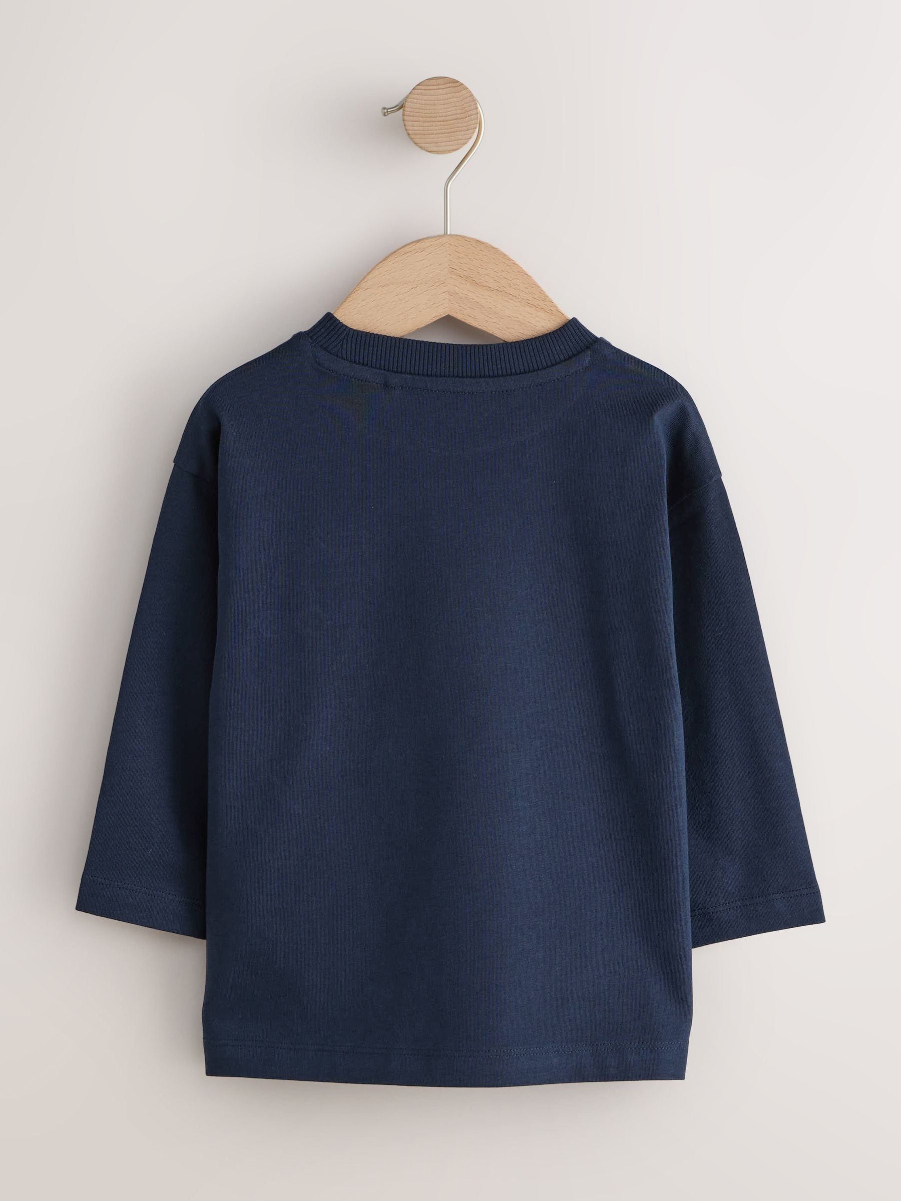 Navy Transport Long Sleeve Small Graphic Printed T-Shirt (3mths-7yrs) image 6