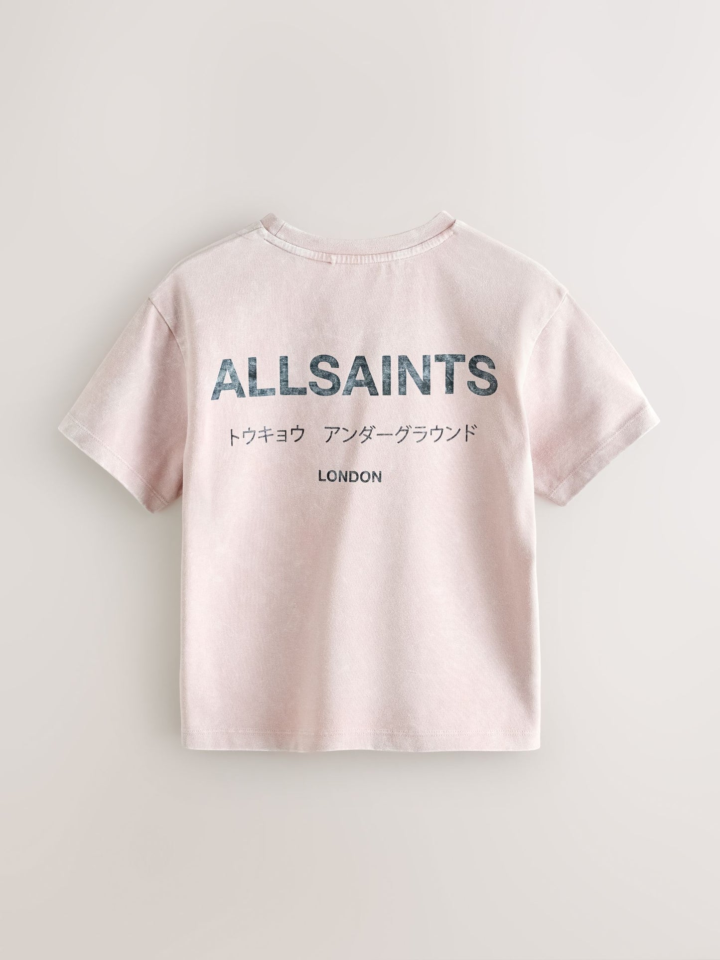 Dsiney Kidz - smALLSAINTS Washed Pink Oversized Underground Crew Neck Cotton T-Shirt image 6