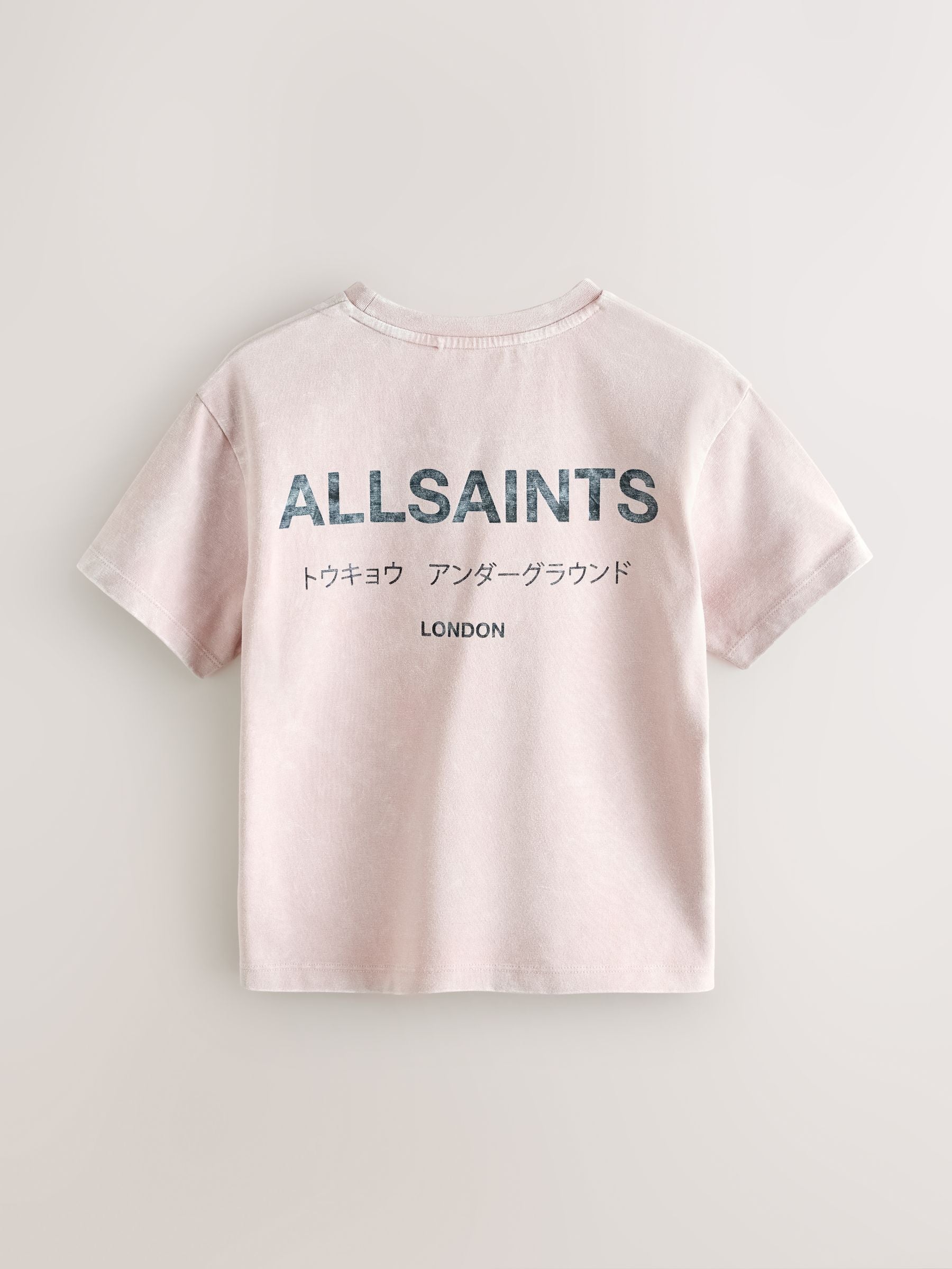 Dsiney Kidz - smALLSAINTS Washed Pink Oversized Underground Crew Neck Cotton T-Shirt image 6