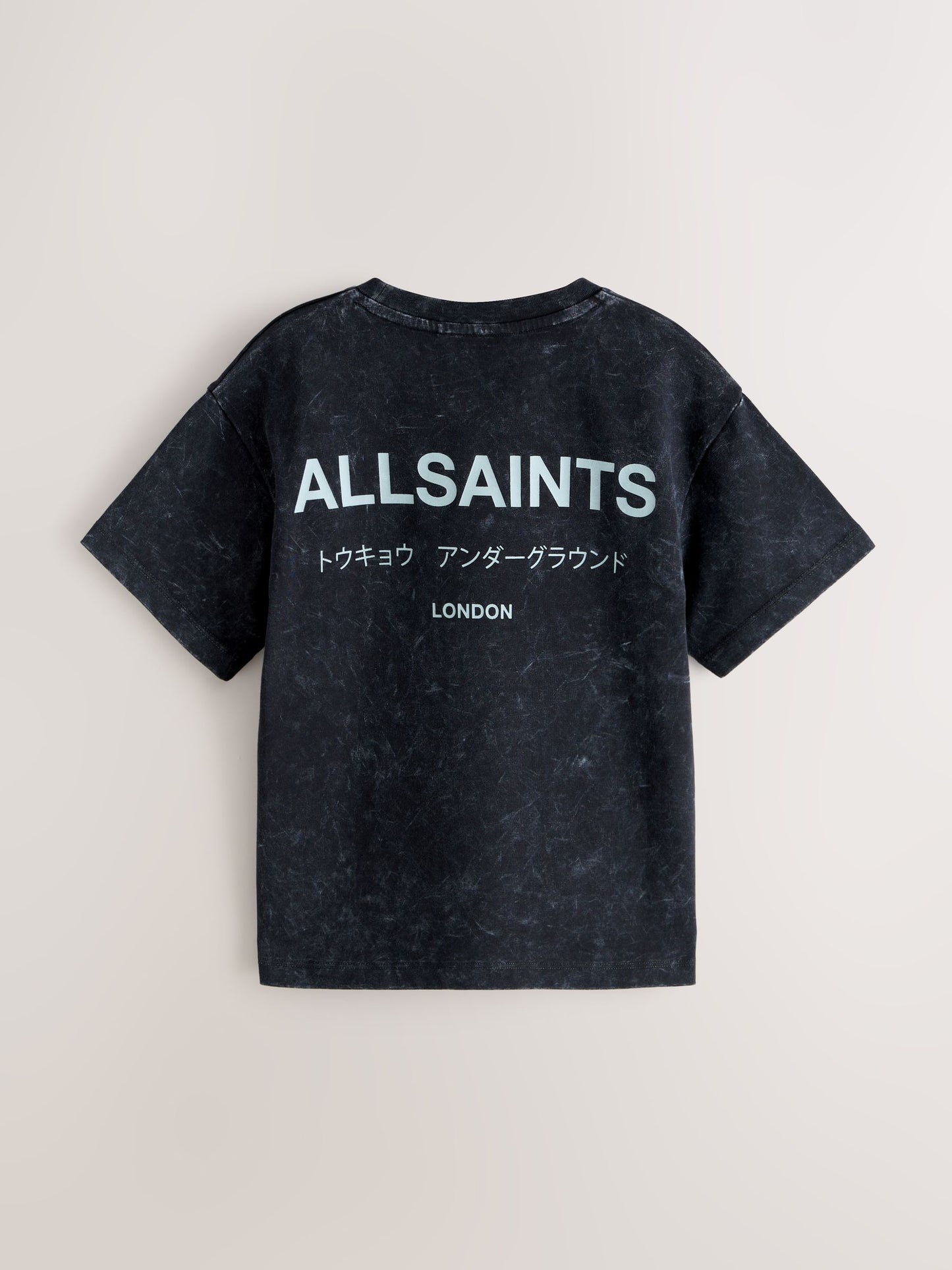 Dsiney Kidz - smALLSAINTS Washed Black Oversized Underground Crew Neck Cotton T-Shirt image 7