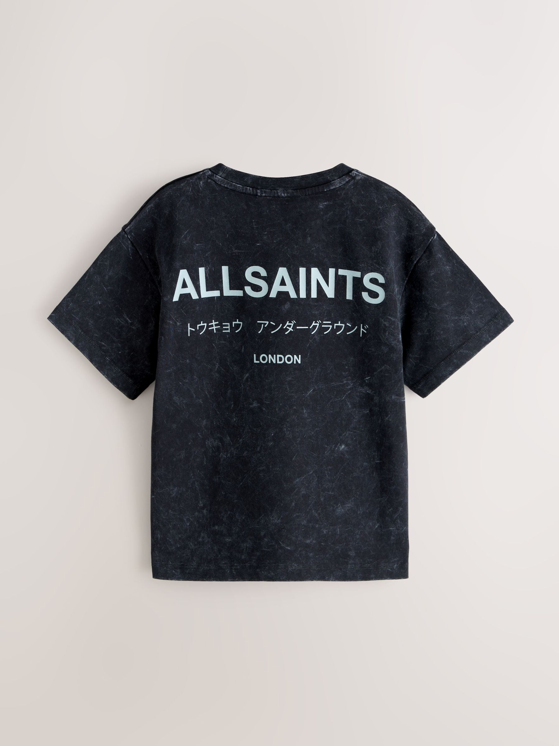 Dsiney Kidz - smALLSAINTS Washed Black Oversized Underground Crew Neck Cotton T-Shirt image 7