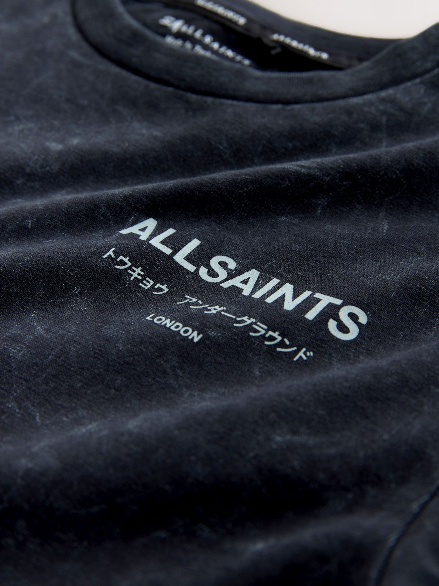 Dsiney Kidz - smALLSAINTS Washed Black Oversized Underground Crew Neck Cotton T-Shirt image 9