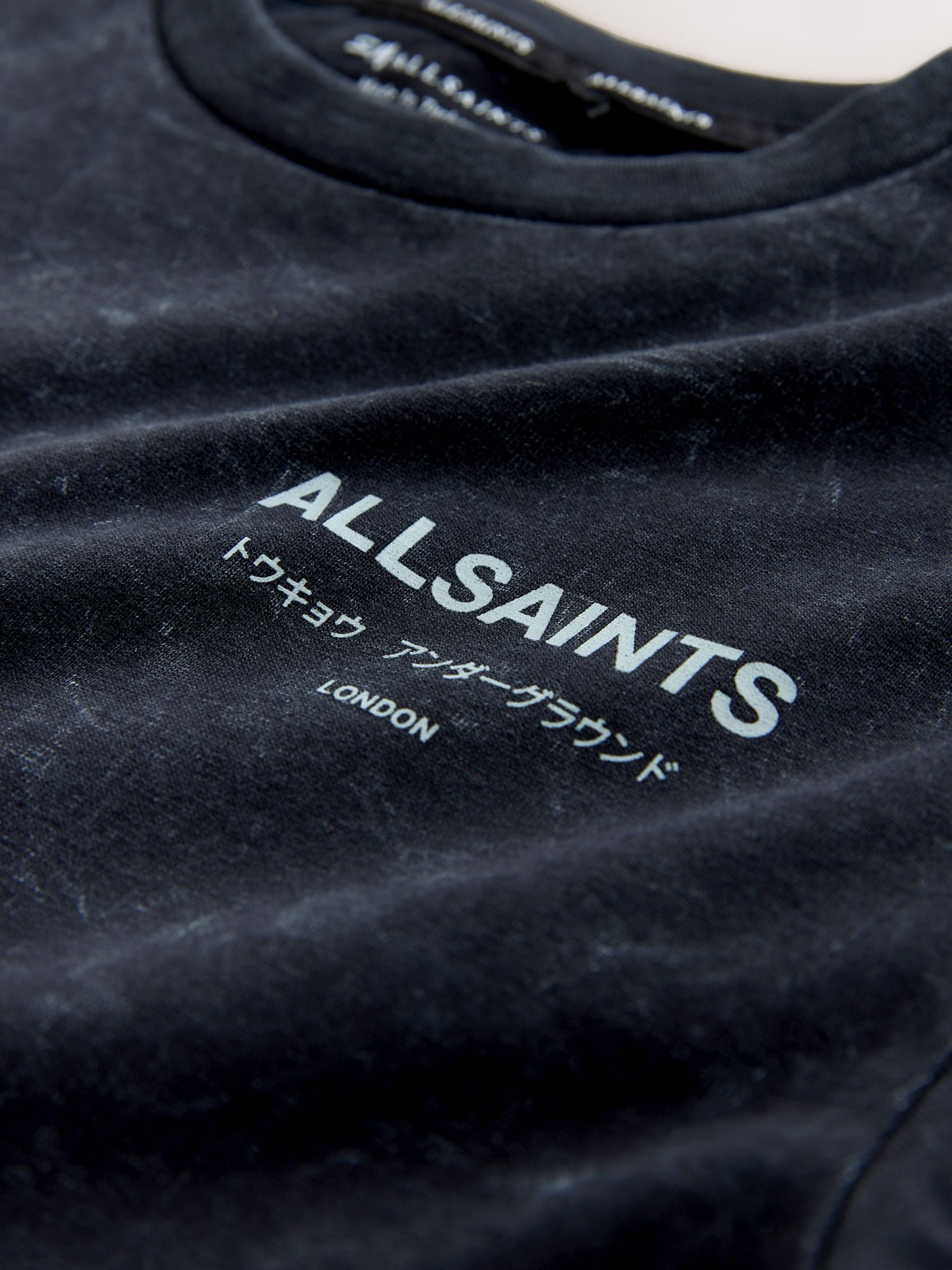 Dsiney Kidz - smALLSAINTS Washed Black Oversized Underground Crew Neck Cotton T-Shirt image 9