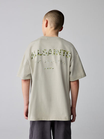 Dsiney Kidz - smALLSAINTS Stone/Camo Oversized Underground Crew Neck Cotton T-Shirt image 1