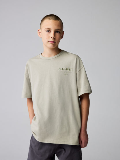 Dsiney Kidz - smALLSAINTS Stone/Camo Oversized Underground Crew Neck Cotton T-Shirt image 3