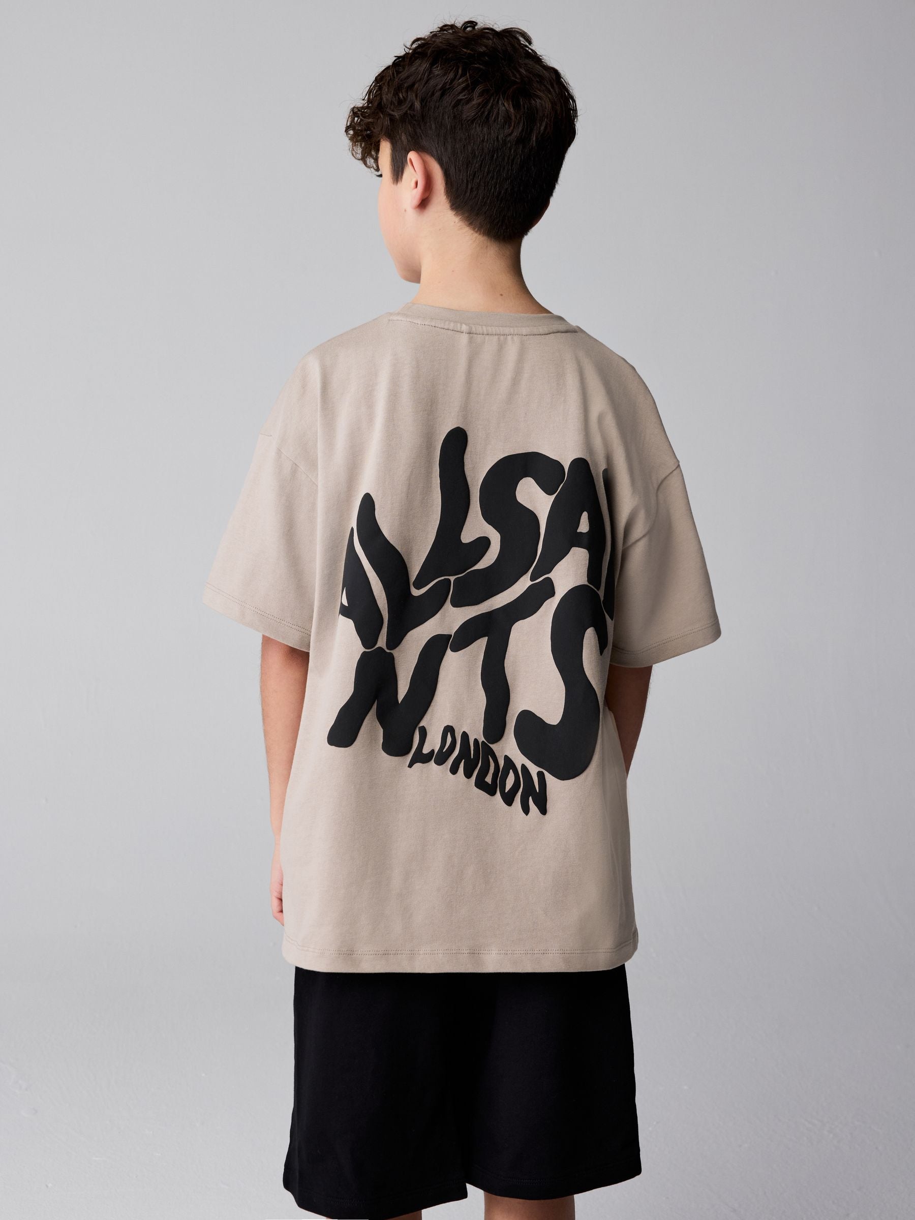 Dsiney Kidz - smALLSAINTS Light Brown Oversized Orlando Logo Crew Neck T-Shirt image 2