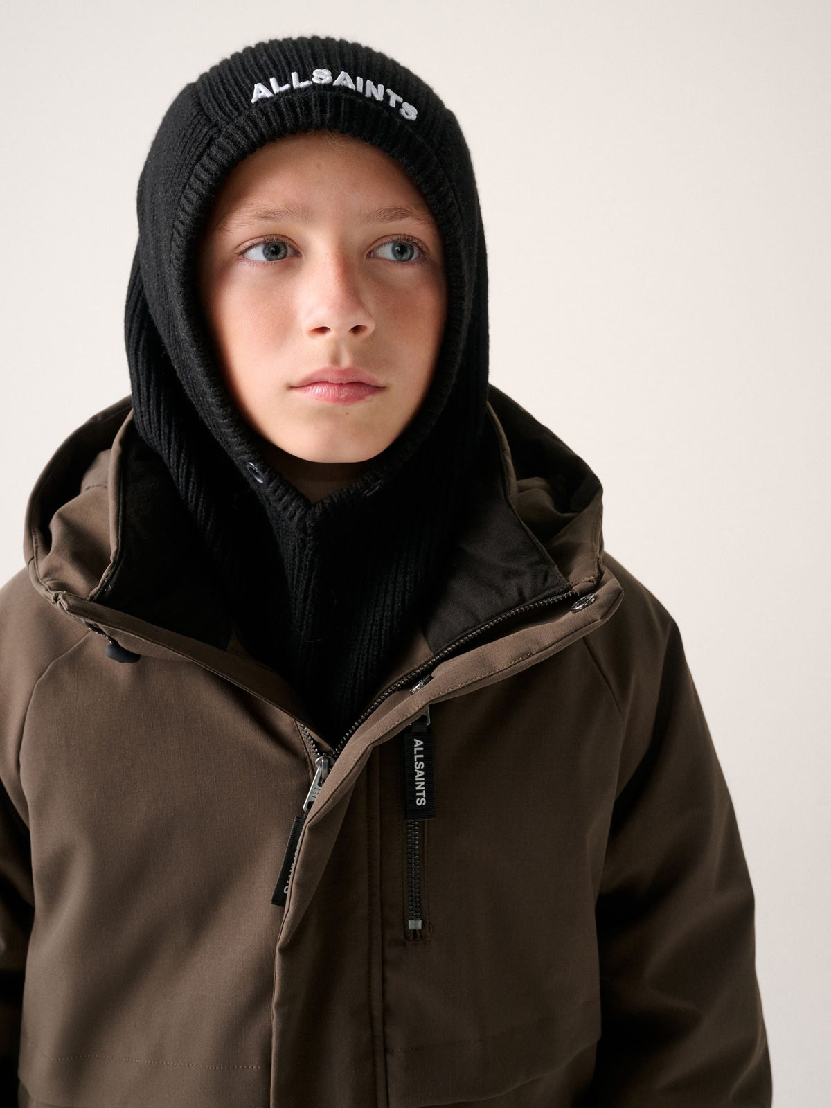 smALLSAINTS Black Logo Knitted Hood Hat - image 1