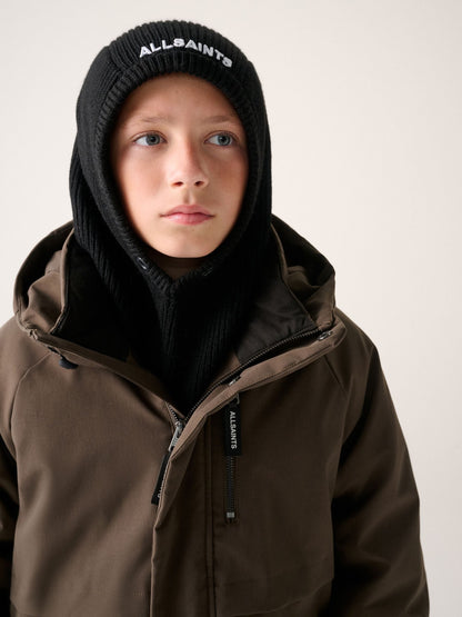 smALLSAINTS Black Logo Knitted Hood Hat - image 1