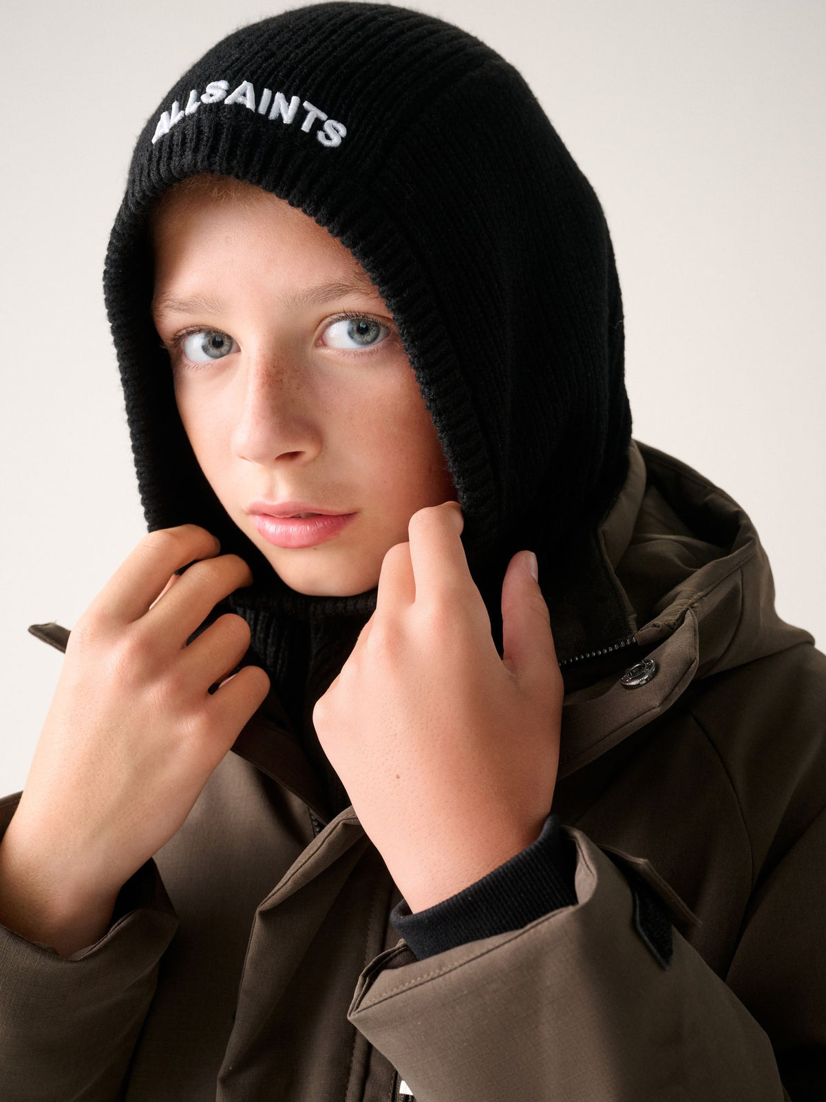 smALLSAINTS Black Logo Knitted Hood Hat - image 4