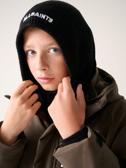 smALLSAINTS Black Logo Knitted Hood Hat - image 4