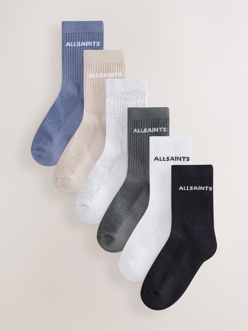 smALLSAINTS Multi Colour Logo Cushioned Sole Socks 6 Pack - image 1