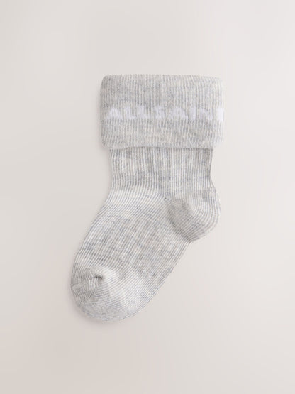 Dsiney Kidz - smALLSAINTS Blue Baby Logo Roll Top Socks 5 Pack image 4