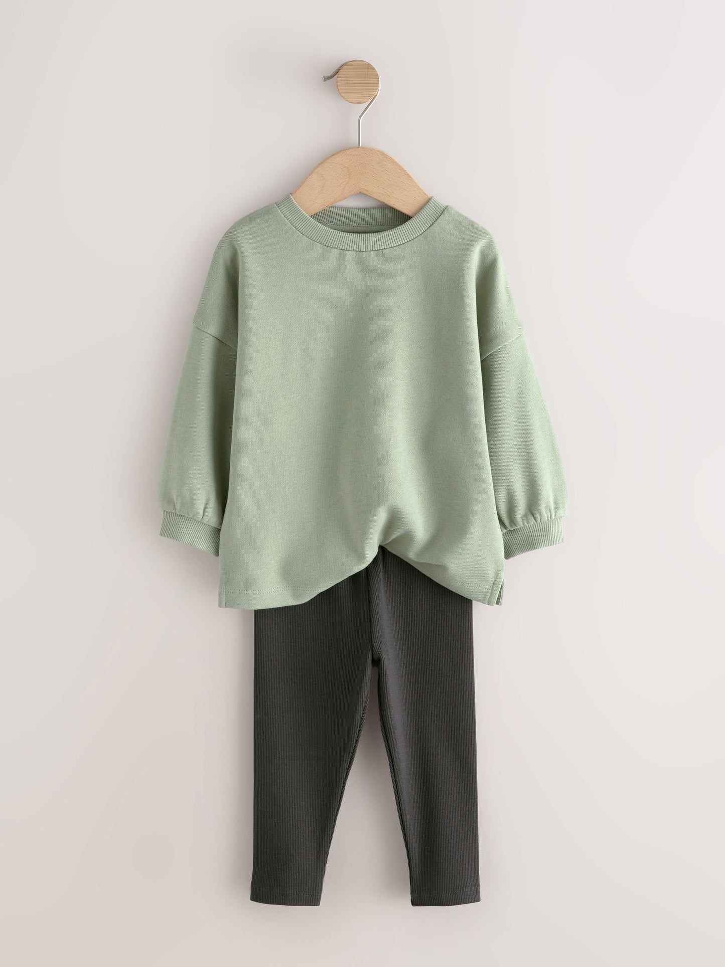 Sage Green Long Sleeve Top and Leggings Set (3mths-7yrs) image 5