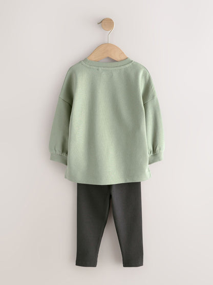 Sage Green Long Sleeve Top and Leggings Set (3mths-7yrs) image 6