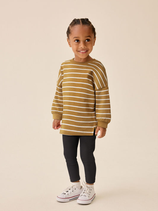 Mustard Stripe Long Sleeve Top and Leggings Set (3mths-7yrs) image 1