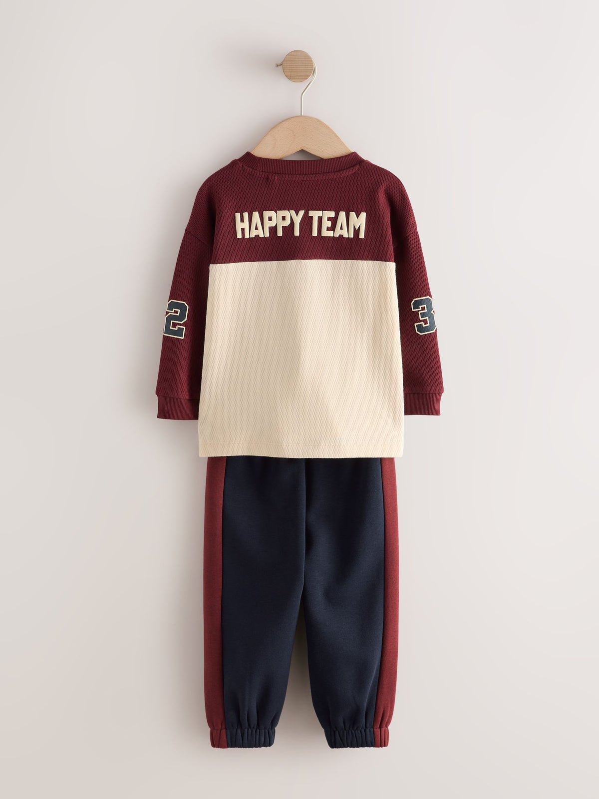 Berry/Ecru Varsity Top and Joggers Set (3mths-7yrs) - image 6