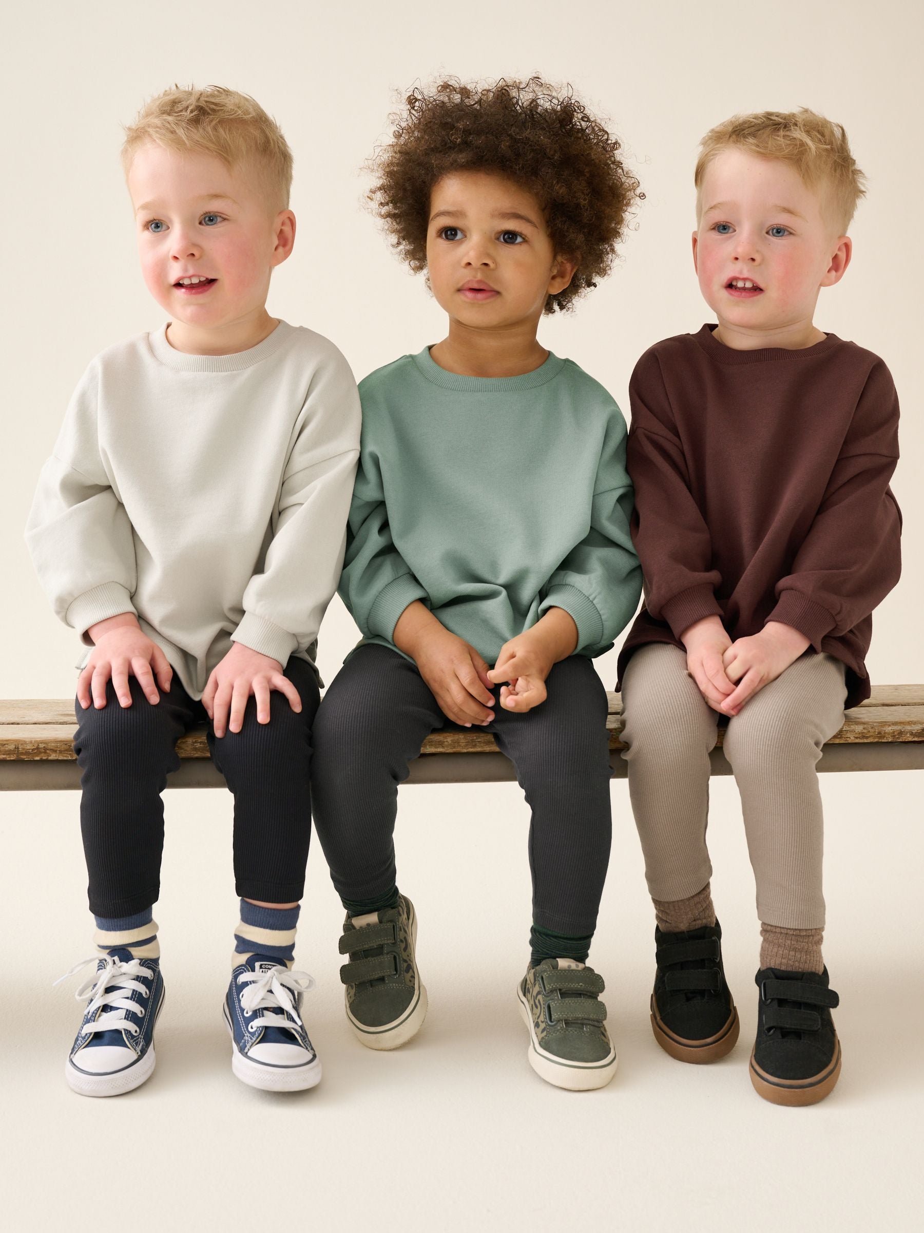 Dsiney Kidz - Brown/Green/Off-white Crew Top and Legging Set 3 Pack (3mths-7yrs) image 1